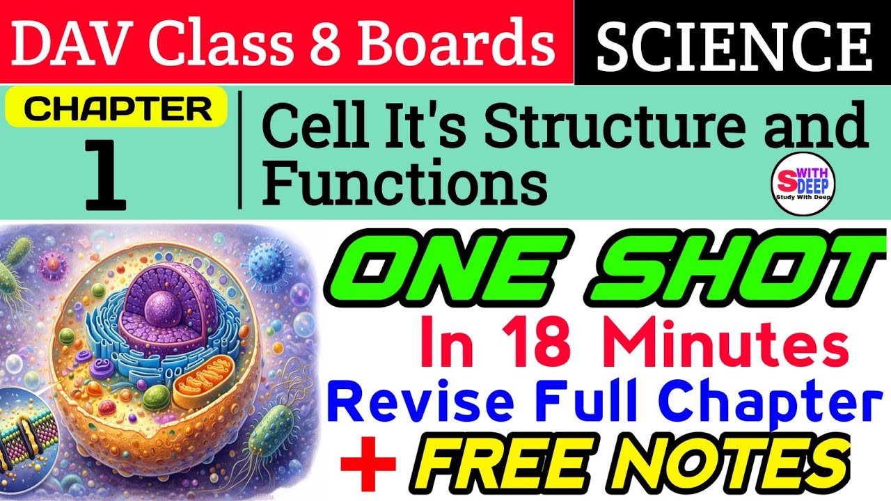 One shot 🔥| Chapter 1 | Cell It's Structure and Functions | DAV Class 8 | 