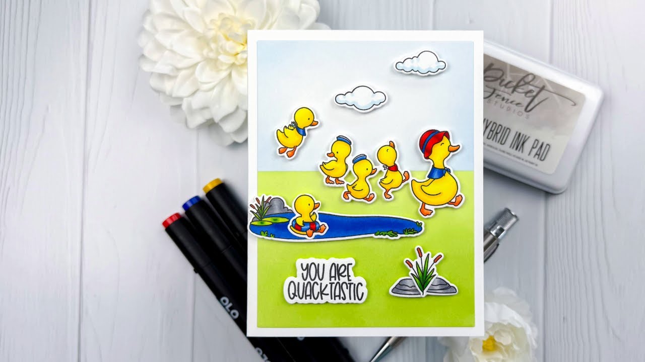 Coloring Cute Ducks for a Spring Card with Charlene!
