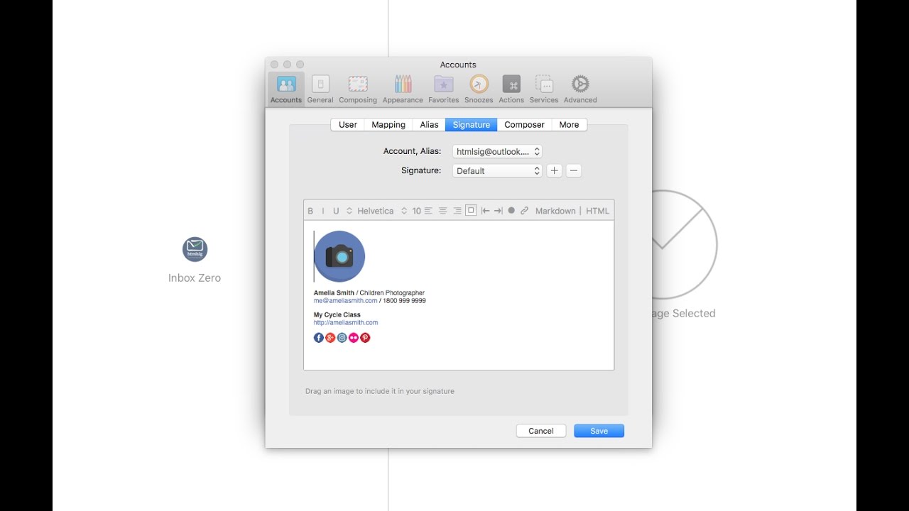 Installing an email signature in Airmail for mac