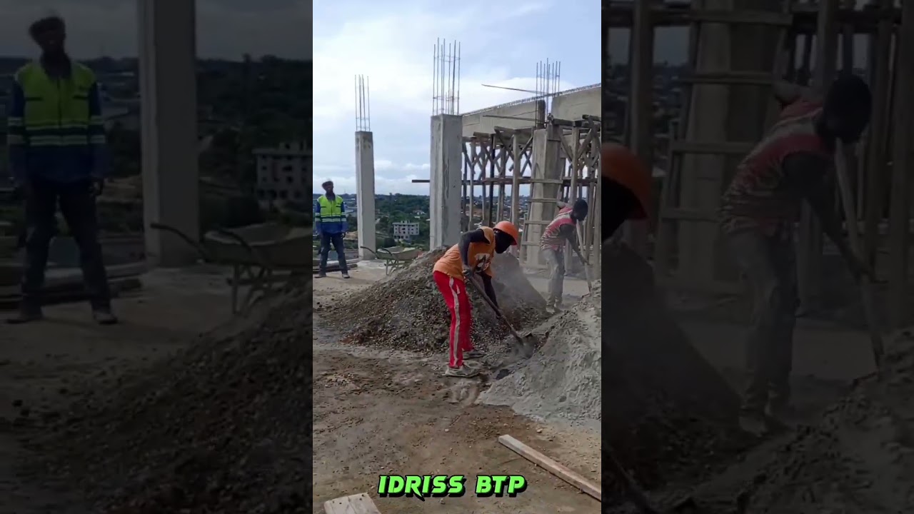 coffrage et coulage de l'ascenseur #ascenseur #batiment #coffrage #bois #fer #geniecivil #btp #idris