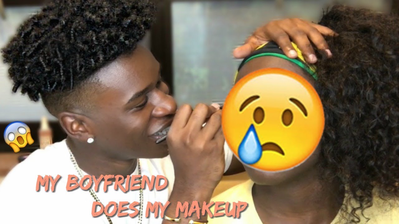 MY BOYFRIEND DOES MY MAKEUP CHALLENGE ! YOUNG AFRICANA