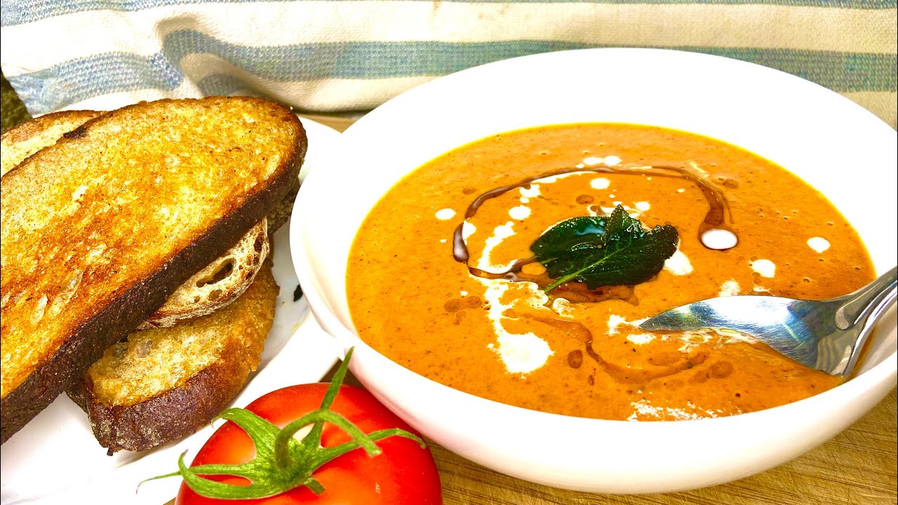 Creamy Tomato Soup w/ Peppers, Carrots & Sage -Secret Ingredients to Enhance Flavor Included