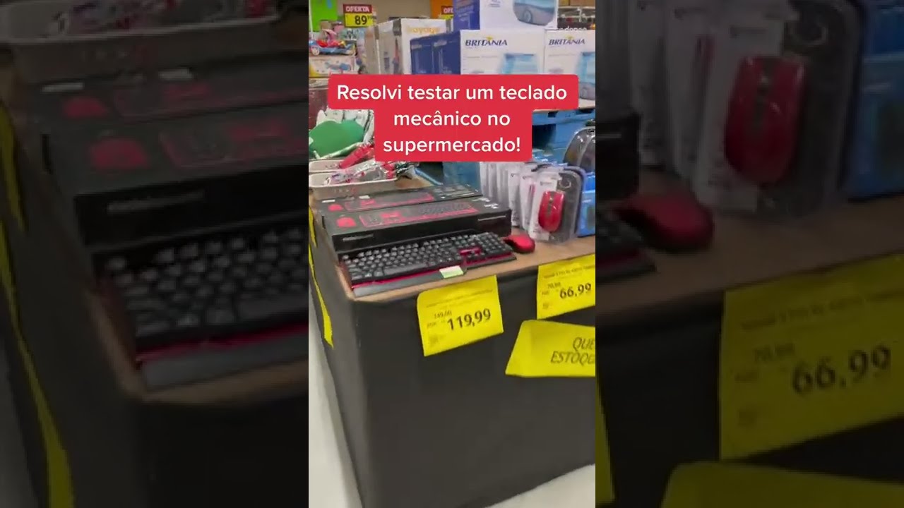 RESOLVI TESTAR UM TECLADO GAMER NO SPERMERCADO!