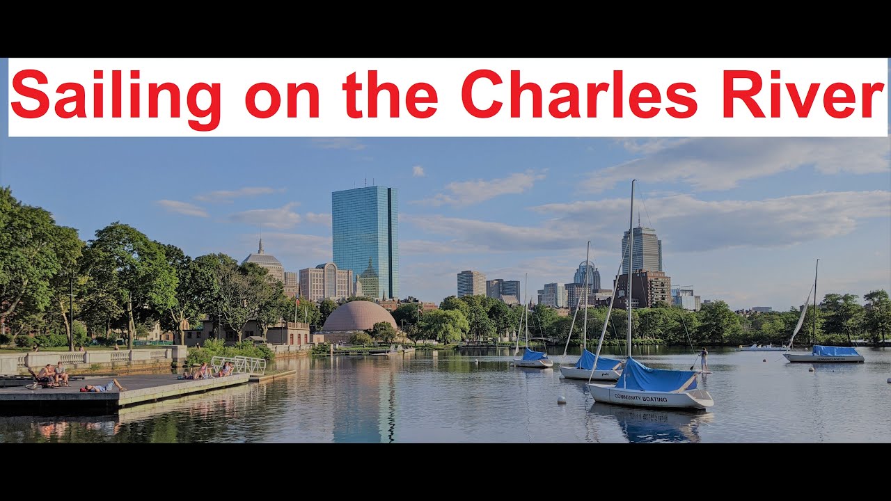 Sailing on Charles River Between Boston and Cambridge, MA