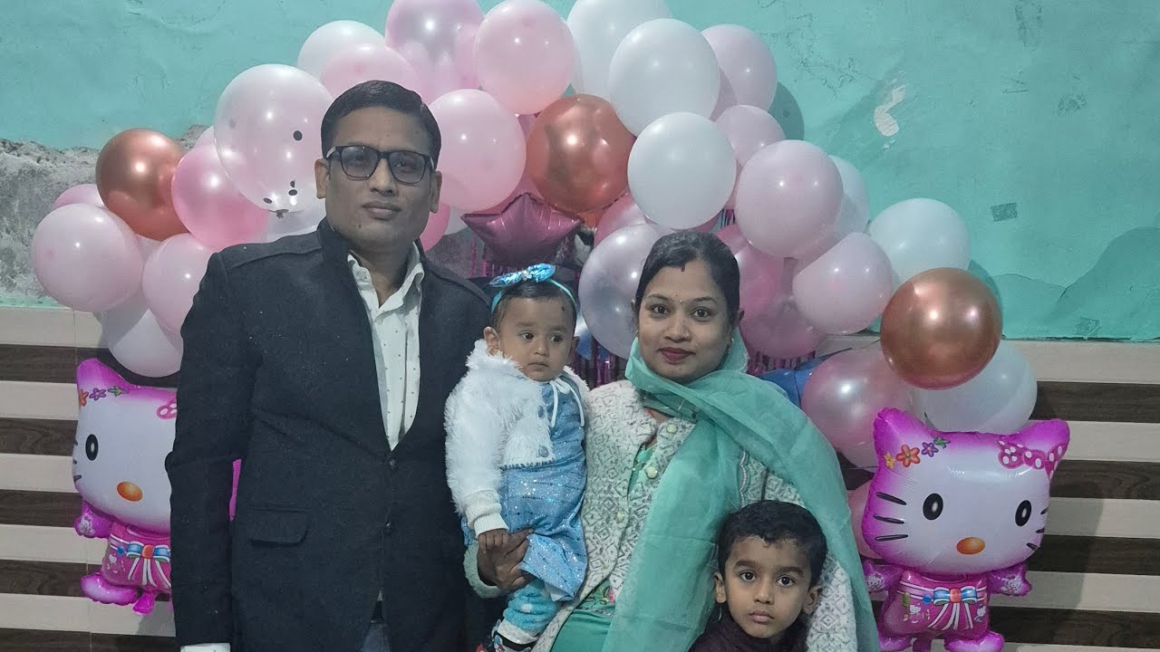 My kitu first birthday 🎂🎊🎈l 1 year birthday celebration l Balloon decoration vlog