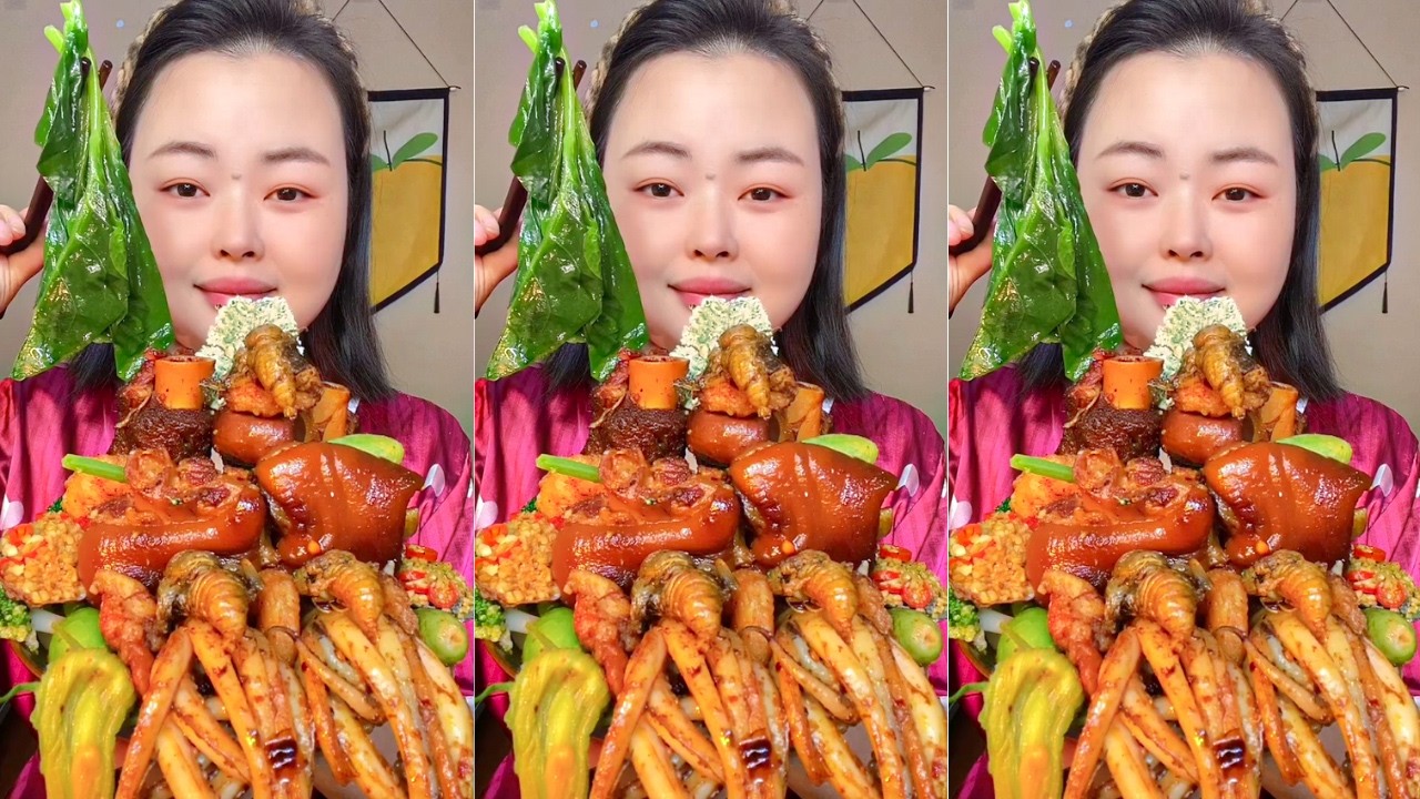 So Spicy & Tender! Braised Pig’s Trotter with Squid 😋 Rural ASMR Eating Show