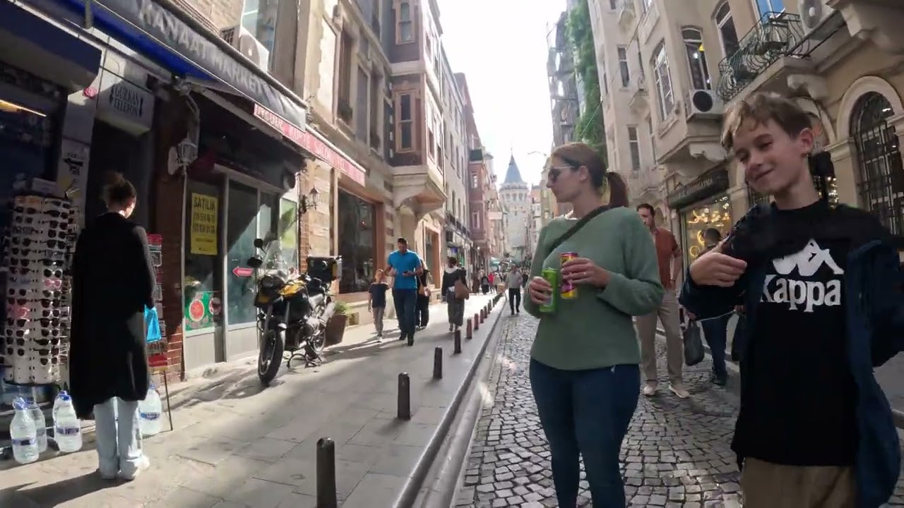 Istanbul Turkey 2024 Pera Palace to Galata Tower Walk Tour 4k