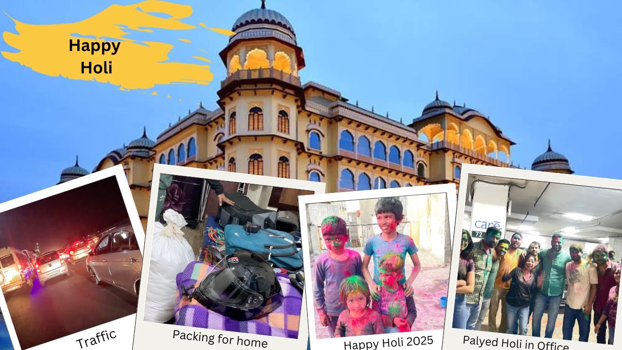 Happy Holi to every one |Bot khatarnaak traffic😨| Return to Home on holi || 🥳 || Accident on road 😳😱