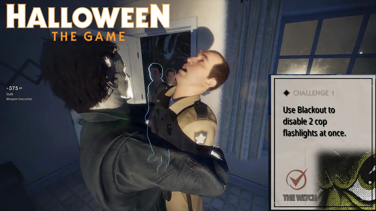 Use Blackout to disable 2 Cop Flashlights at Once | Challenge 1 Chapter 5 | Halloween: The Game