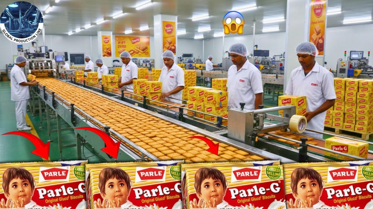 Parle-G Biscuit Making Machine Process | Biscuit Factory Video