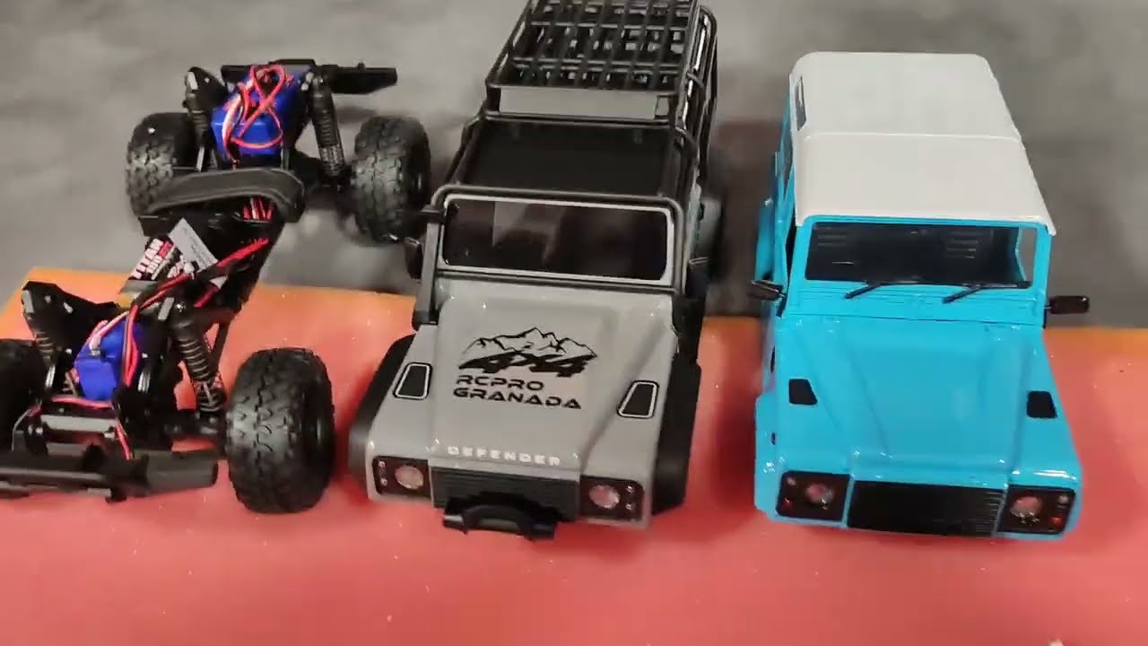 Traxxas Trx4-M vs Rc4wd gelande ,los 2 defender 1/18 más punteros se comparan