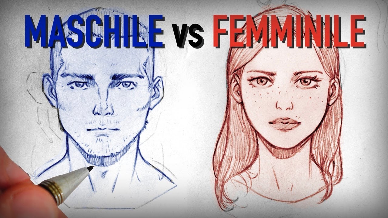 Come disegnare il volto MASCHILE e FEMMINILE | TUTORIAL