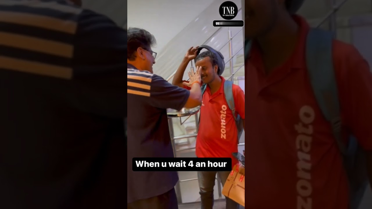 #viralvideo: #Zomatodeliveryboy delivered food late by an hour, welcomed with aarti's plate