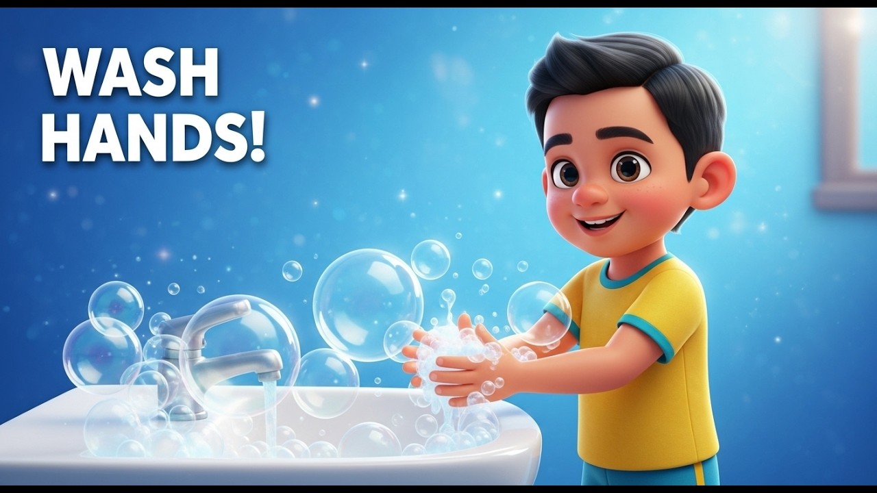 Good Habits Nursery Rhyme | Clean Hands Song | Wash Hands Song for Kids | Hand Washing Song🧼🫧#happy