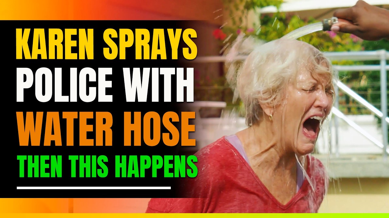Karen Sprays Police With Water Hose. Then This Happens