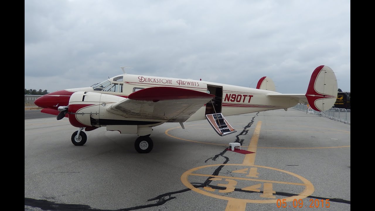 Flight in Beech Super 18 Volpar Tri-Gear SkyThrills Fullerton Airport Day Beechcraft C-45 GoPro