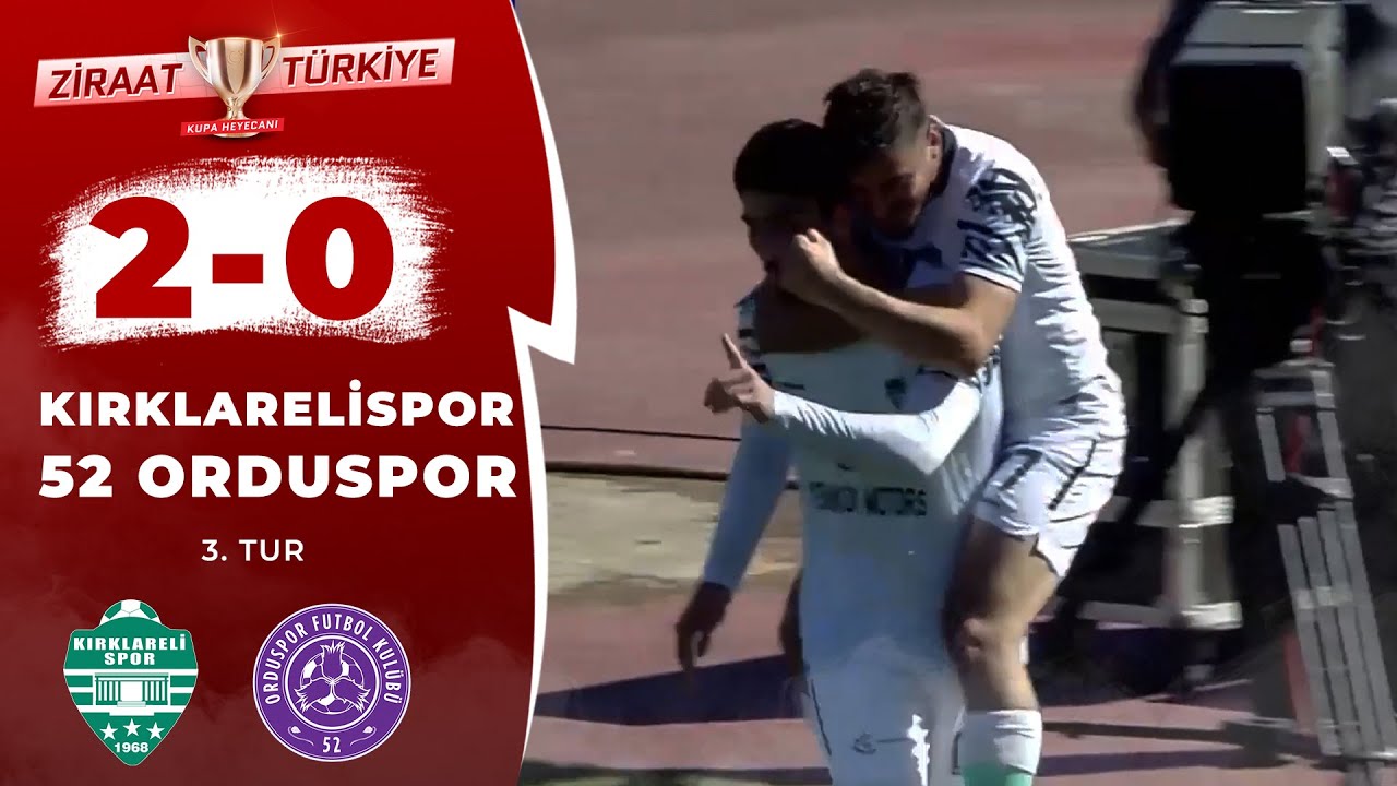 Kırklarelispor 2 - 0 52 Orduspor MAÇ ÖZETİ (Ziraat Türkiye 3. Tur Maçı) / 19.10.2022