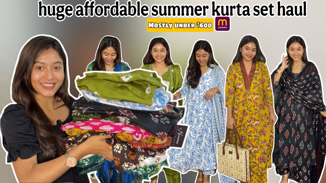 *HUGE AFFORDABLE SUMMER KURTA SET HAUL* from MEESHO || Affordable kurta set haul mostly under ₹600😍