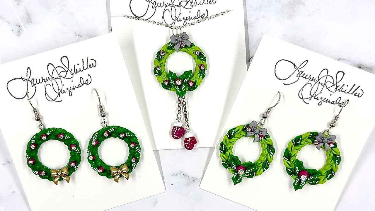 POLYMER CLAY JEWELRY & KEOKER TOOLS TUTORIAL: FUN CHRISTMAS WREATH JEWELRY… (PART 1)
