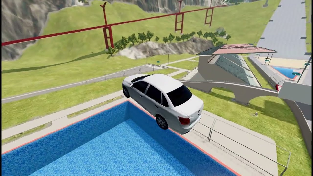 HE TRIED TO LAND IT... (Car Pool Jump Gone WRONG) - BeamNG Drive Fails & Wins