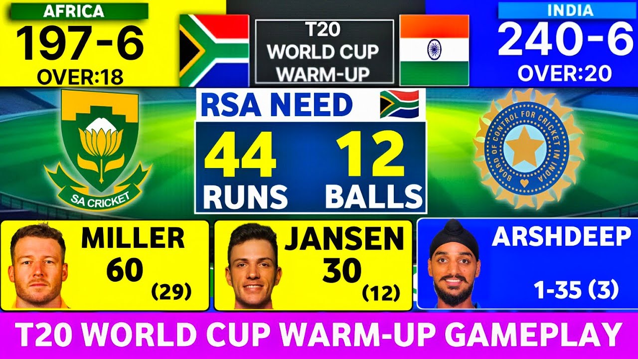 India Outstanding Batting | T20 World Cup Warm-Up Match | Against Africa | Gameplay