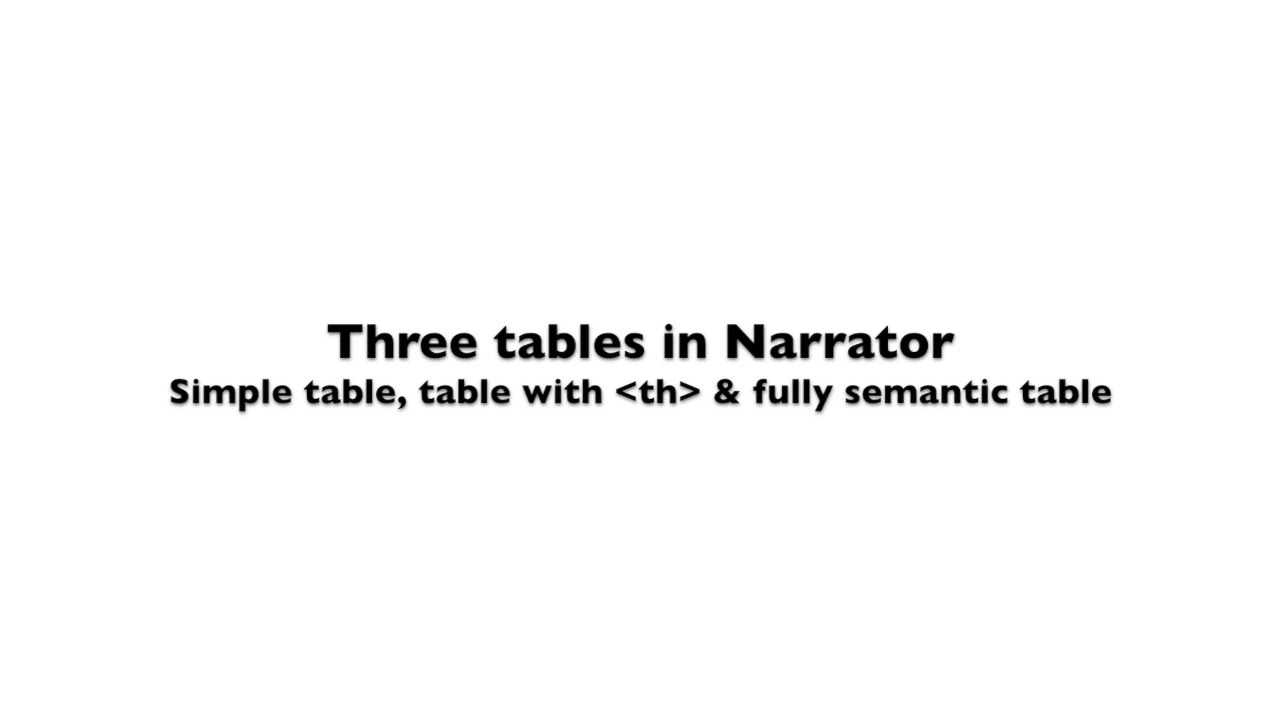 Accessible tables