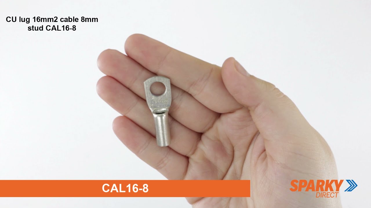 CU lug 16mm2 cable 8mm stud | CAL16-8