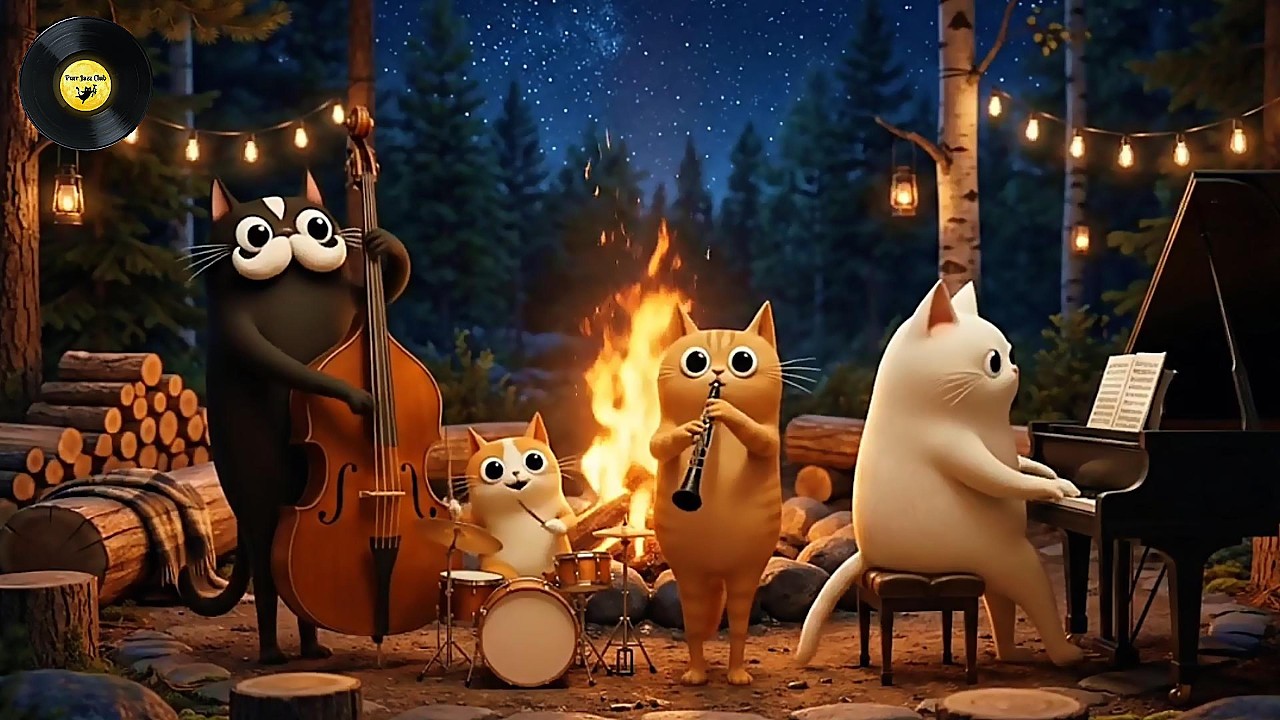 🐱Cozy Campfire Session | A Jazz Mix for Beautiful Nights🌙🌲
