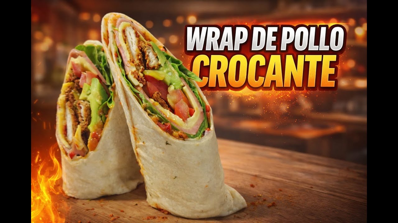 Wrap de pollo crocante - Delicioso y fácil.