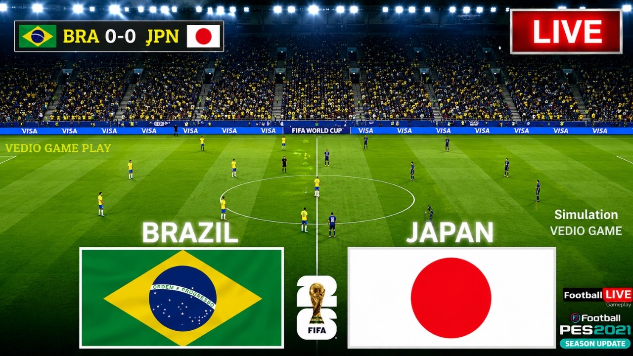 🔴 Brazil vs Japan Live | FIFA World Cup 2026 Live | Football Match Live | Simulation Video Game