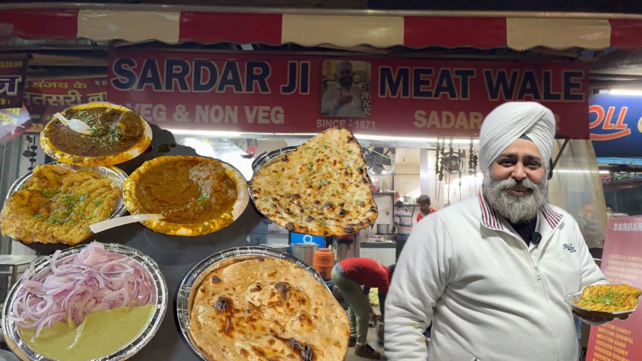 Best street food in west delhi |￼ saag mutton and keema mutton 