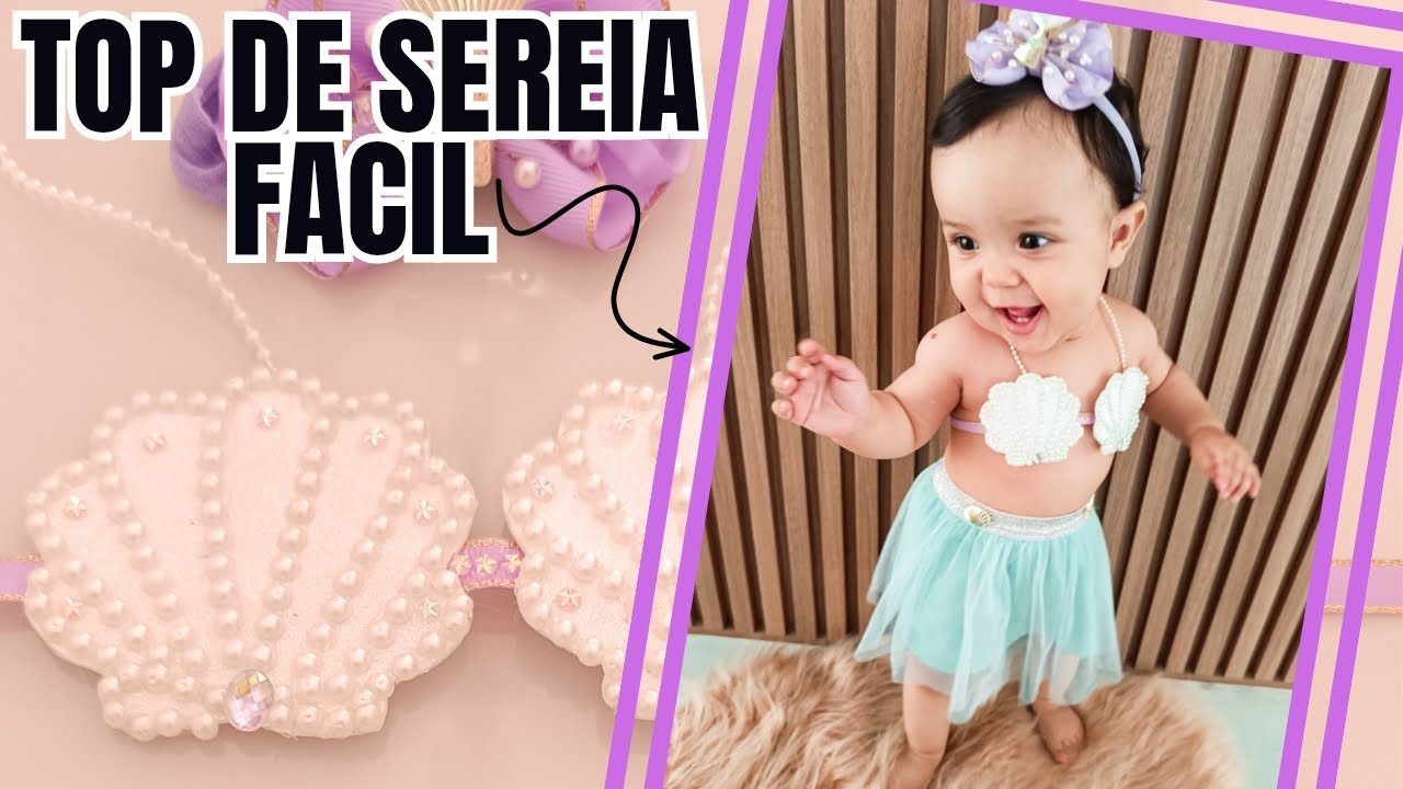 ⭐ DIY Fantasia de Sereia para Bebê: Top de Concha em EVA Glitter (Passo a Passo Completo!)