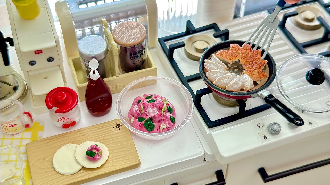 Re-Ment kitchen Toys | Miniature dumplings 🥟 | Toy Food cooking (ASMR)