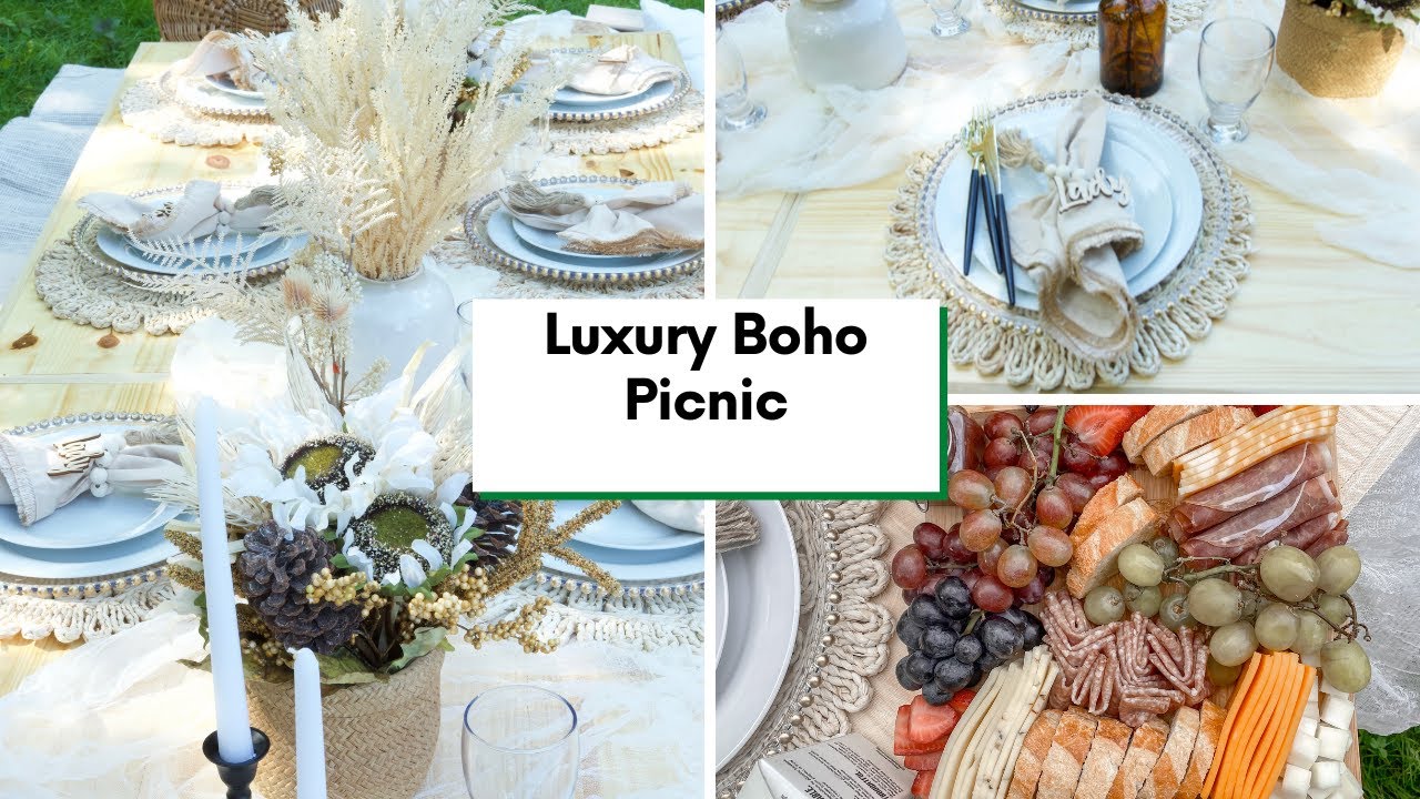 Decorating an End of Summer Luxury Boho Picnic