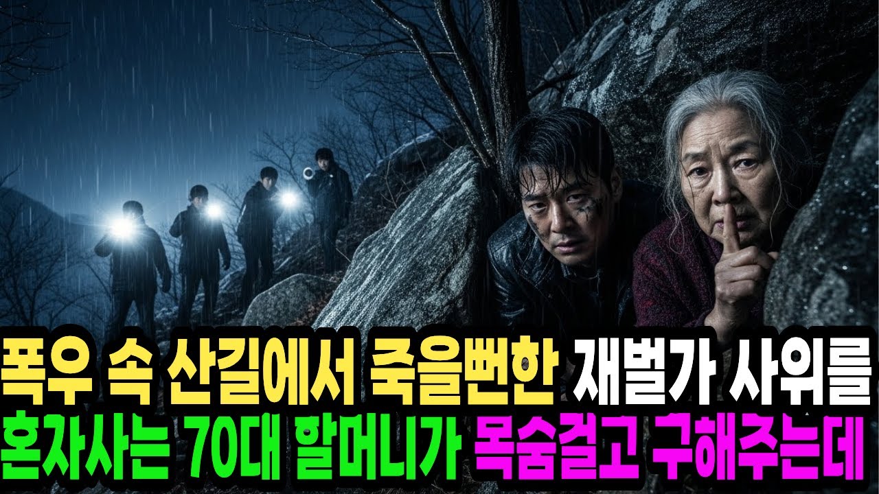 폭우 속 산길에서 죽을뻔한 재벌가 사위를 혼자 사는 70대 할머니가 목숨 걸고 구해주는데…