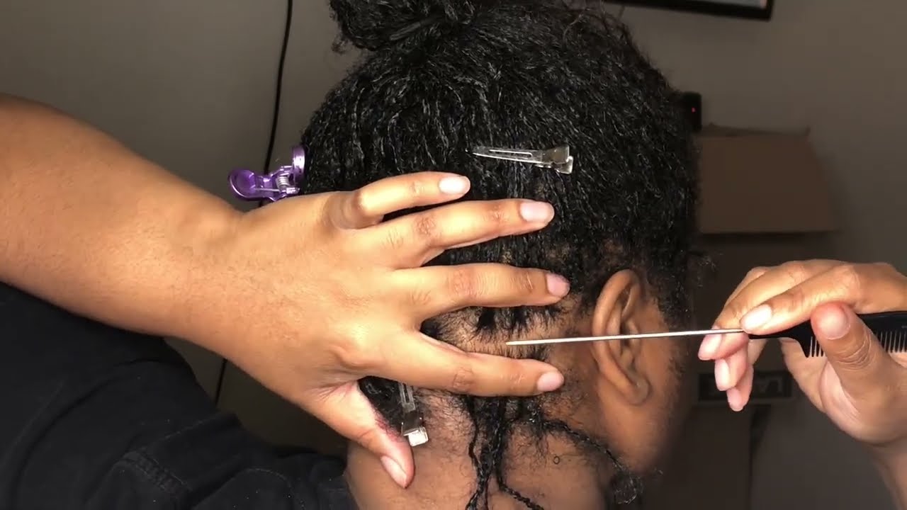 DIY Microlocs 5 Week Update! First Retie😵‍💫 My Hair Came Out!🥹🙃 #microlocs #interlocking