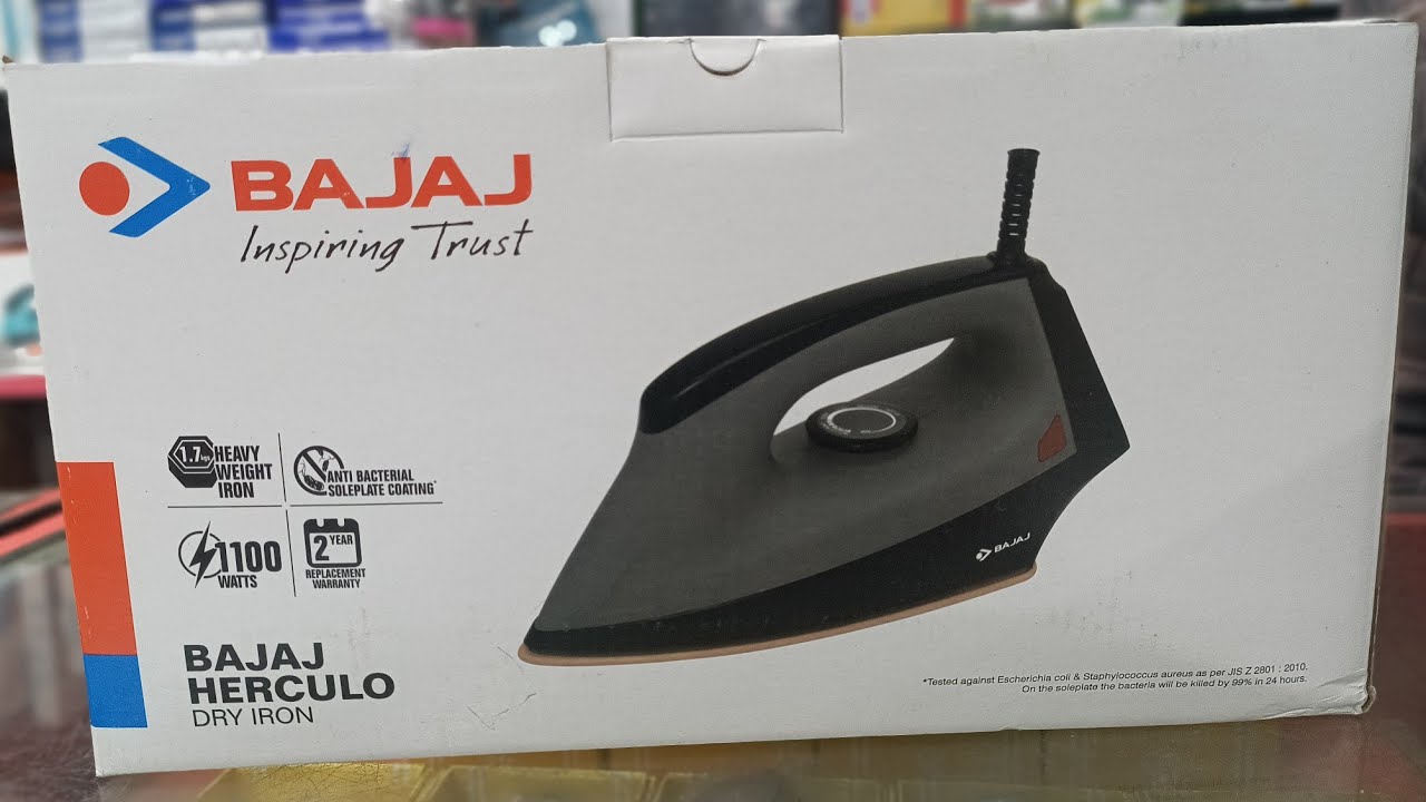 Bajaj HERCULO 1.7 KG Heavy Weight Dry Iron 1100W Black & Grey #bajaj #unboxing #electronics #ironbox