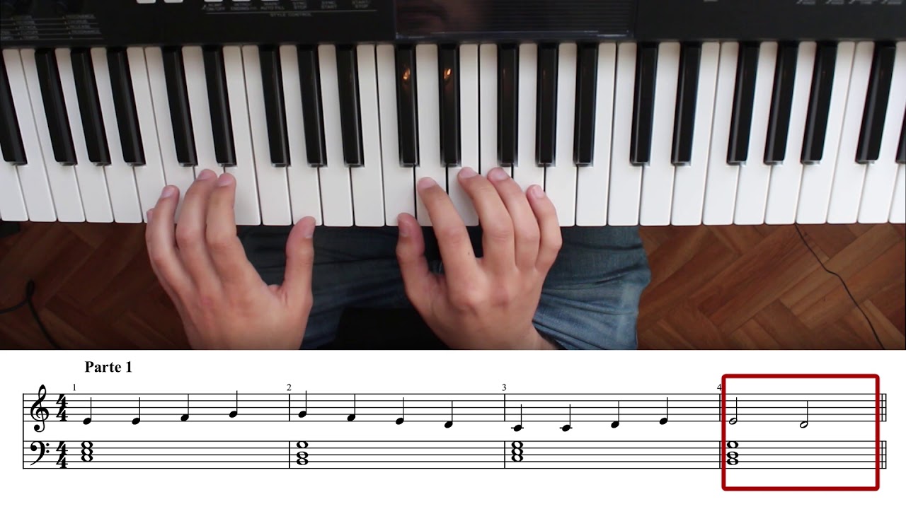 Como tocar el Himno a la Alegría con las dos manos, acordes y melodía. Curso de Piano 13