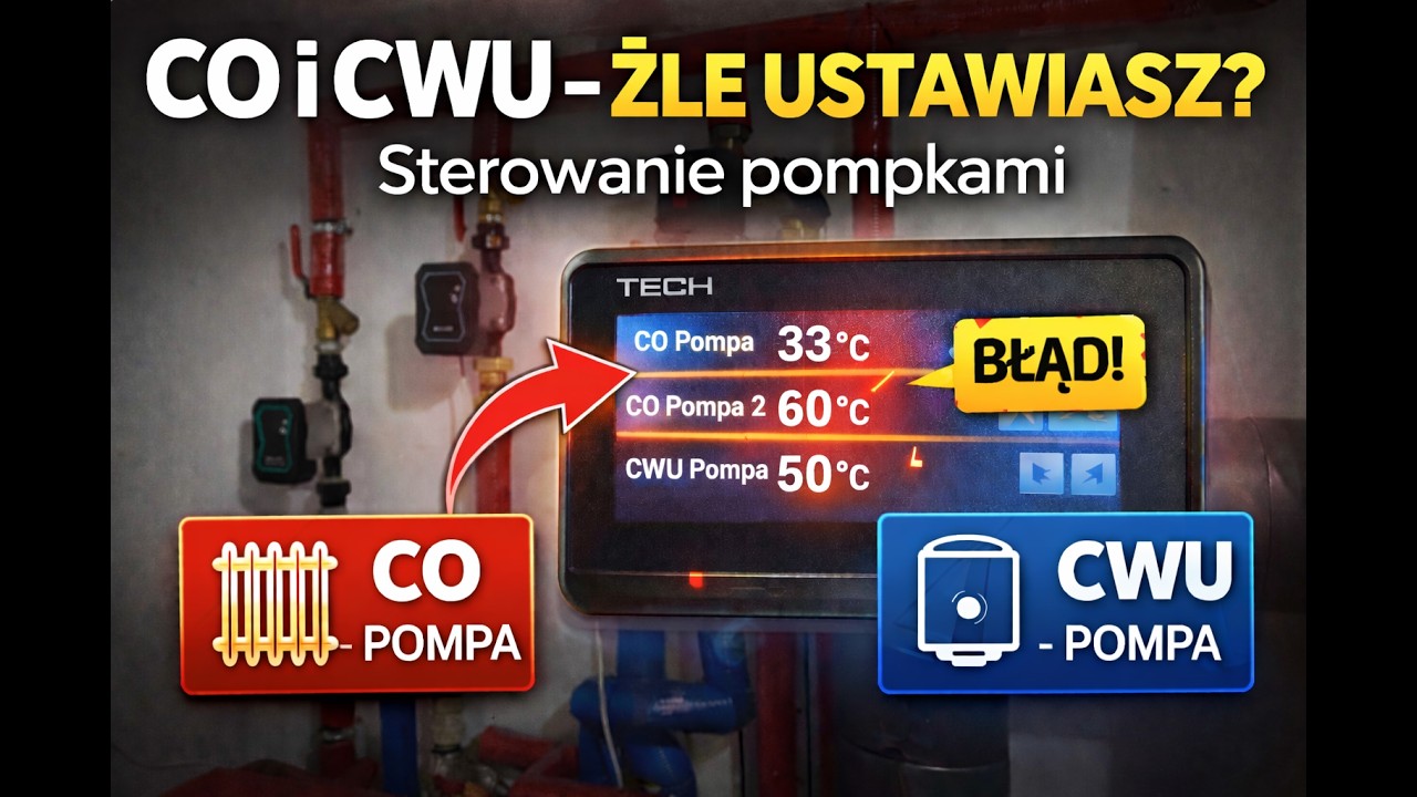 Sterowanie kotłowni na pellet 🔥– Dwie pompy CO i pompa CWU | Wykresy spalania bez BUFORA 💰📊