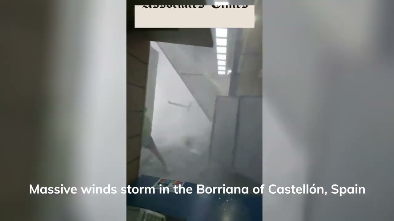 Massive winds storm in the Borriana of Castell&oacute;n, Spain