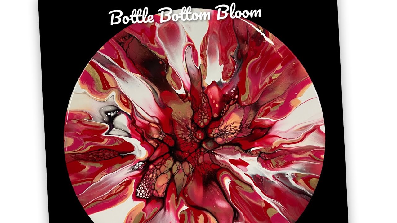 (642) Bottle Bottom BLOOM Shelee Art Technique, Spin, Acrylic Pouring