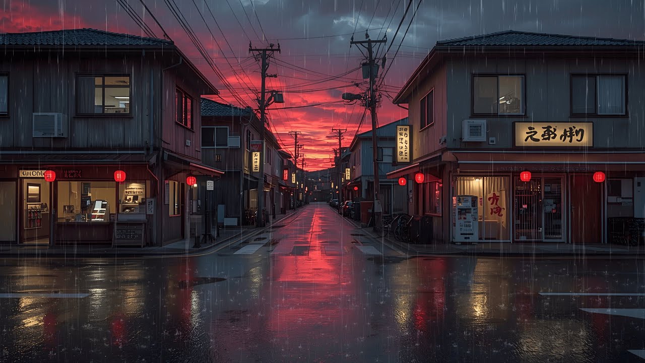 Rainy Tokyo Streets at Sunset 🌧️ Japanese Lofi for Deep Focus & Relaxation