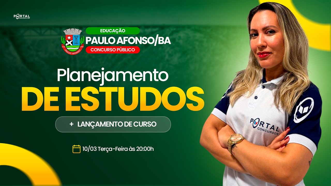 CONCURSO SME PAULO AFONSO/BA: PLANEJAMENTO DE ESTUDOS + LANÇAMENTO DO CURSO - reprise
