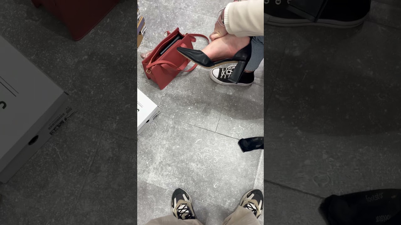 My ex girlfriend trying on high heels. 