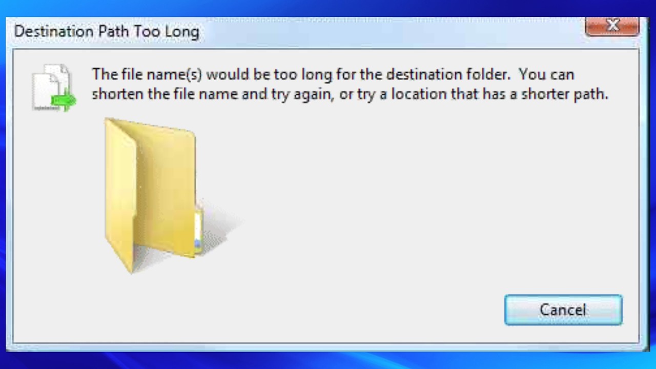 How To Fix The File Names Would Be Too Long for the Destination Folder Error