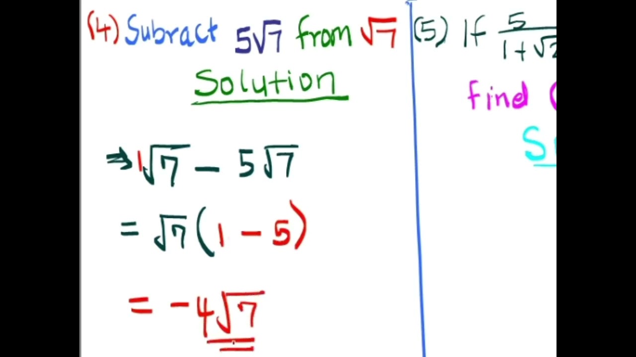 How To Solve Problems Involving Surds.