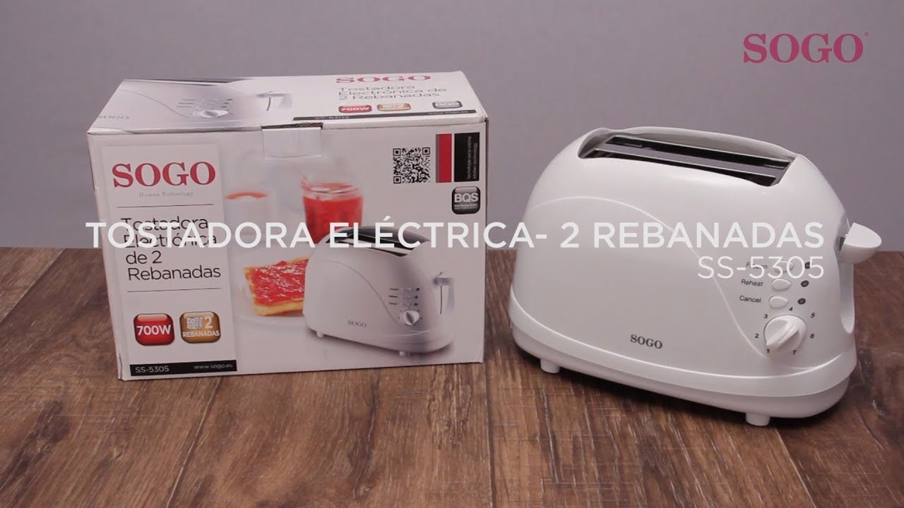SOGO SS-5305 - Tostadora Electr&oacute;nica de 2 Rebanadas | 2 Slice Electronic Toaster 820W