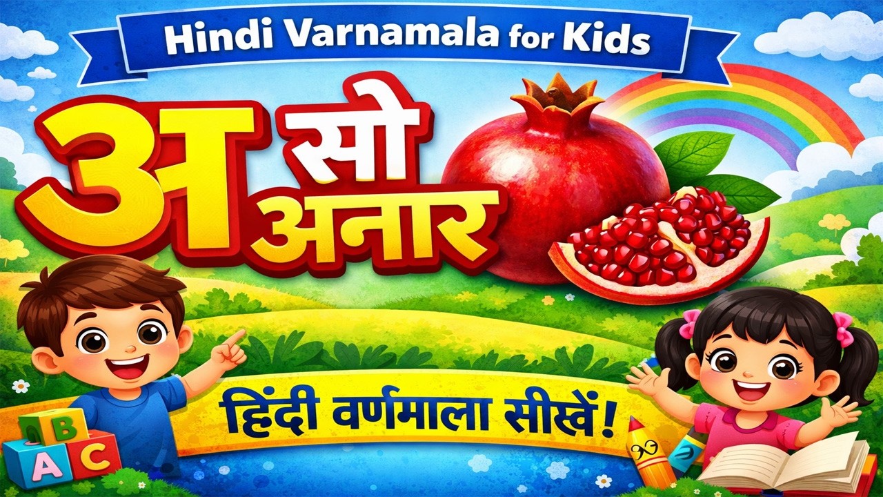 अ से अनार | Hindi Varnamala for Kids | हिंदी वर्णमाला सीखें | Kids Learning Video