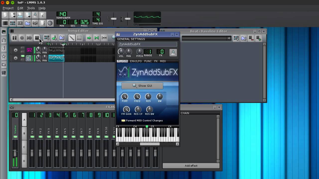 LMMS/ZynAddSubFX tutorial: Electro House Lead