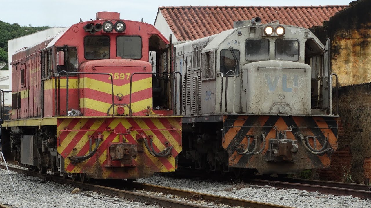 Manobra para troca de Locomotiva do trem de serviço, Rota do Calcário - Perdões/MG